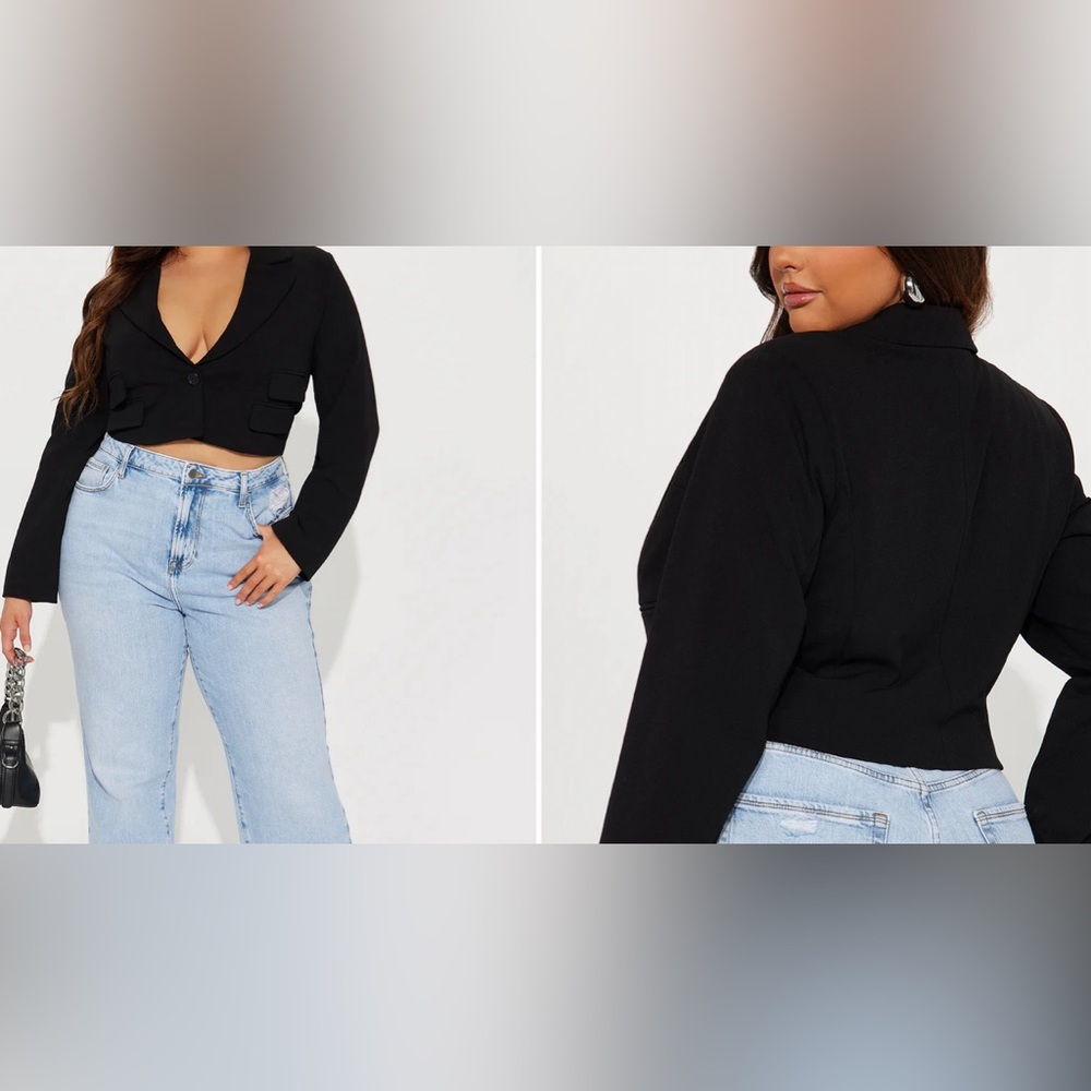 Black cropped blazer